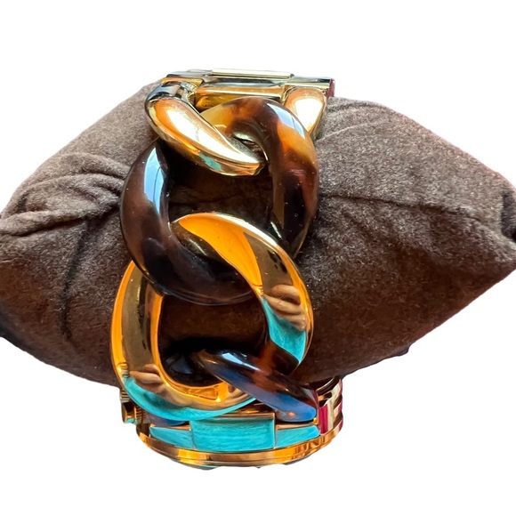 Vintage Michael Kors Turtle Shell Gold Watch - Picture 8 of 13